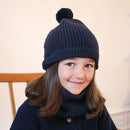 Bonnet Basile Tricot Bleu Marine 100% Laine - Enfant