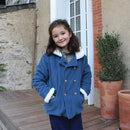 Louis Velours Bleu Orage Coat - Child