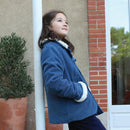 Manteau Louis Velours Bleu Orage - Enfant