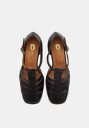 Sandales À Talons Carrie - Cuir Façon Lézard Noir