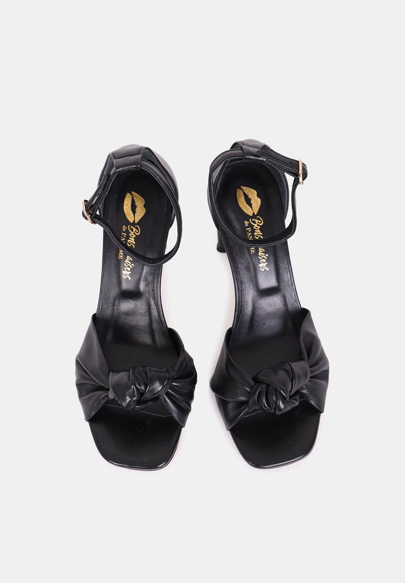 Sandales À Talons Eva - Cuir Noir