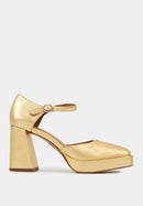 Sandales À Talons Ivy - Cuir Métallisé Or
