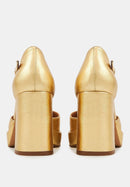 Sandales À Talons Ivy - Cuir Métallisé Or