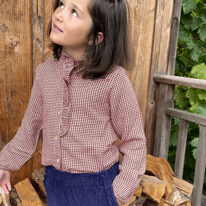 Blusa de manga larga Anaïs Flanelle Pied De Poule - Niño