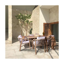 Saona - Ensemble Table Et 6 Fauteuils - Bois D'Acacia
