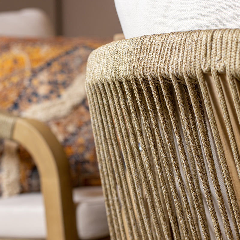 Saona - Ensemble Table Et 6 Fauteuils - Bois D'Acacia