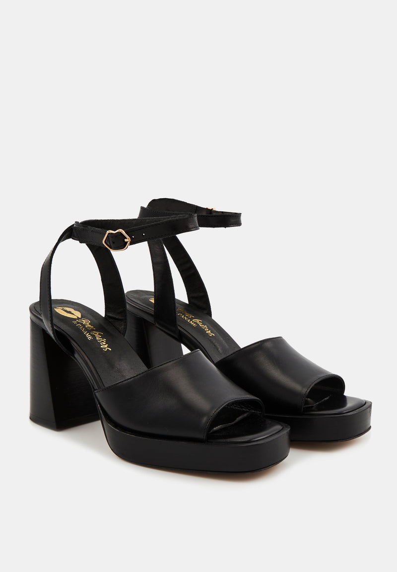 Aimée sandals - Black shiny leather