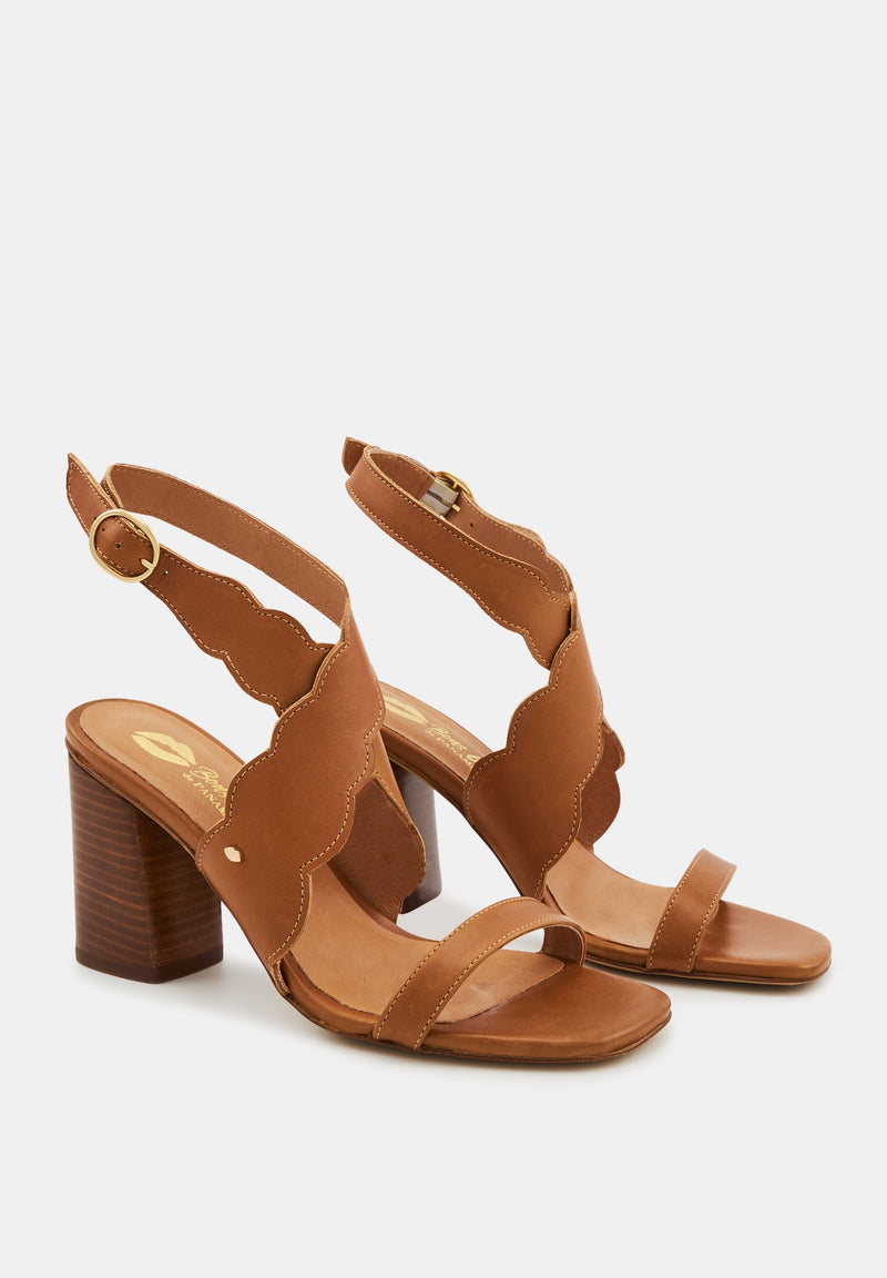Octavie sandals-Smooth Camel leather