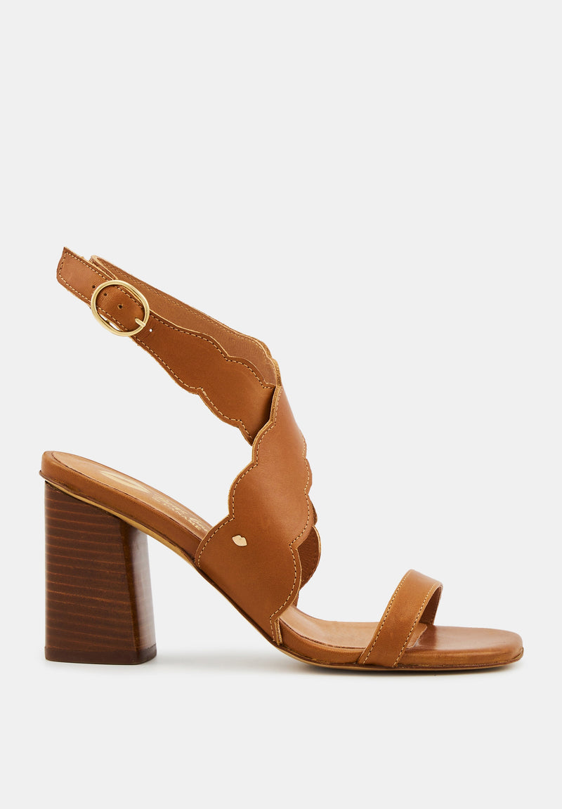 Octavie sandals-Smooth Camel leather