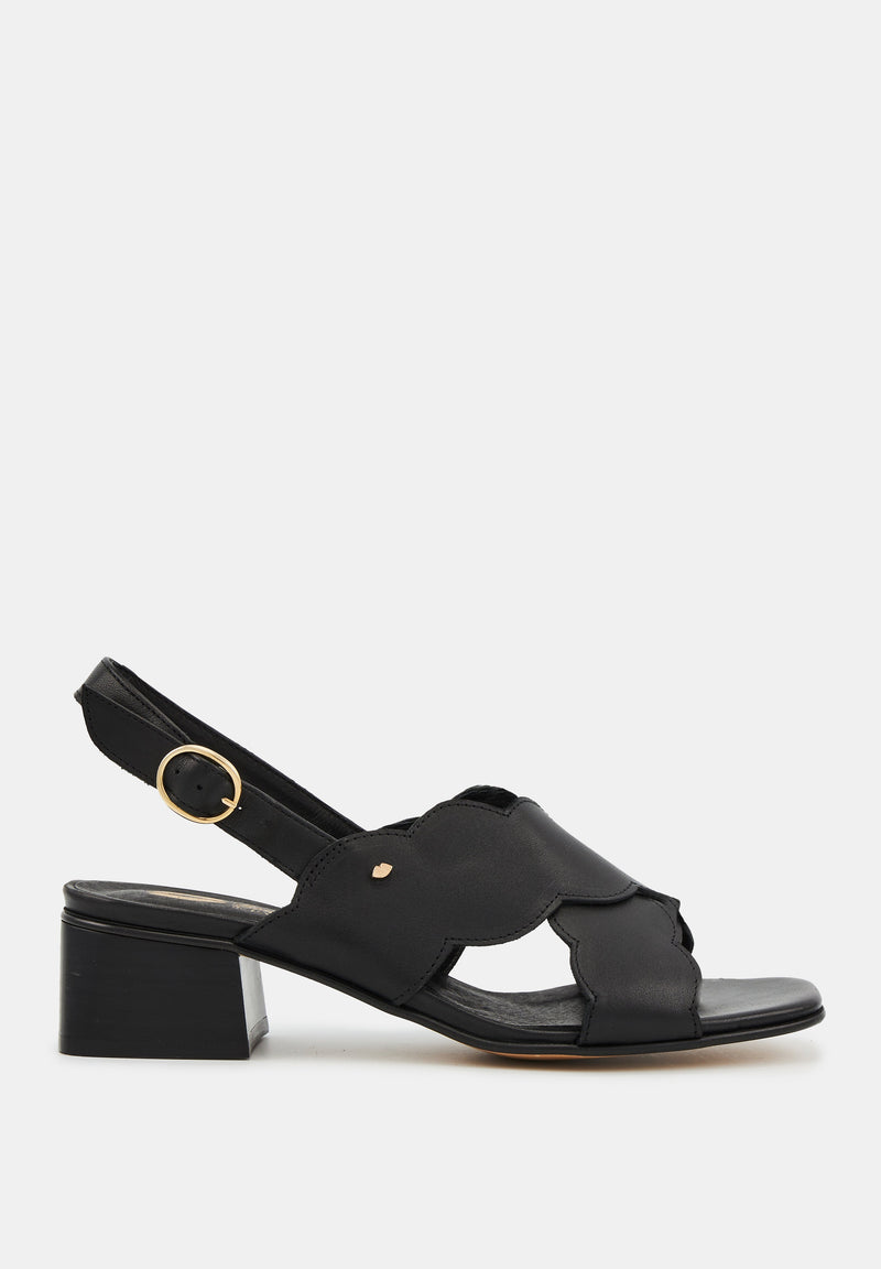 Rosie sandals-Smooth black leather