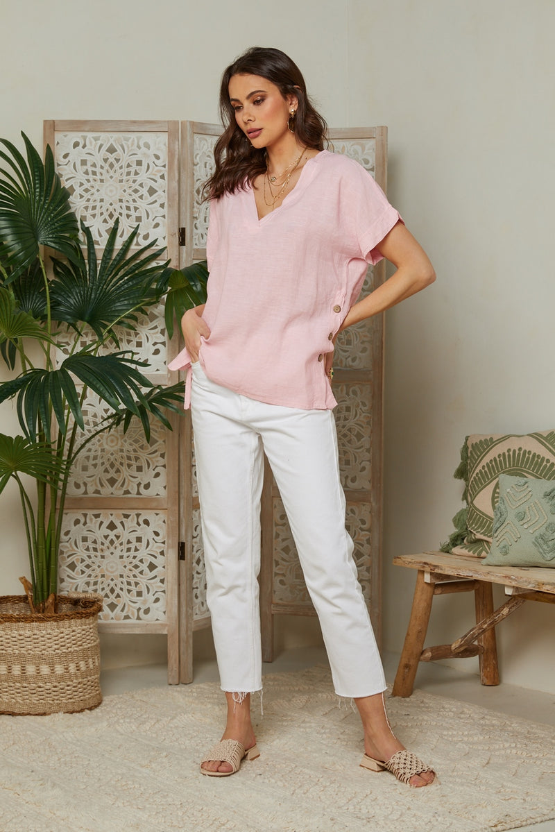 Autour Du Lin - Top rosa - Mujer