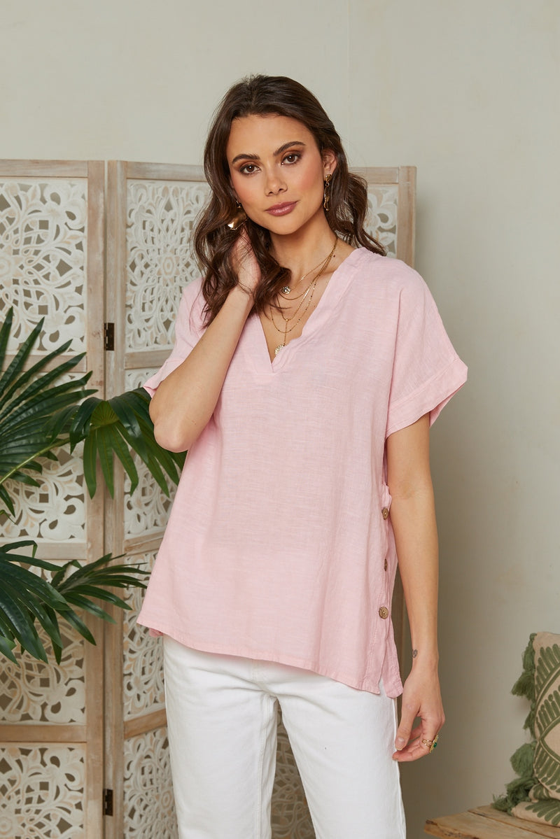 Autour Du Lin - Top rosa - Mujer