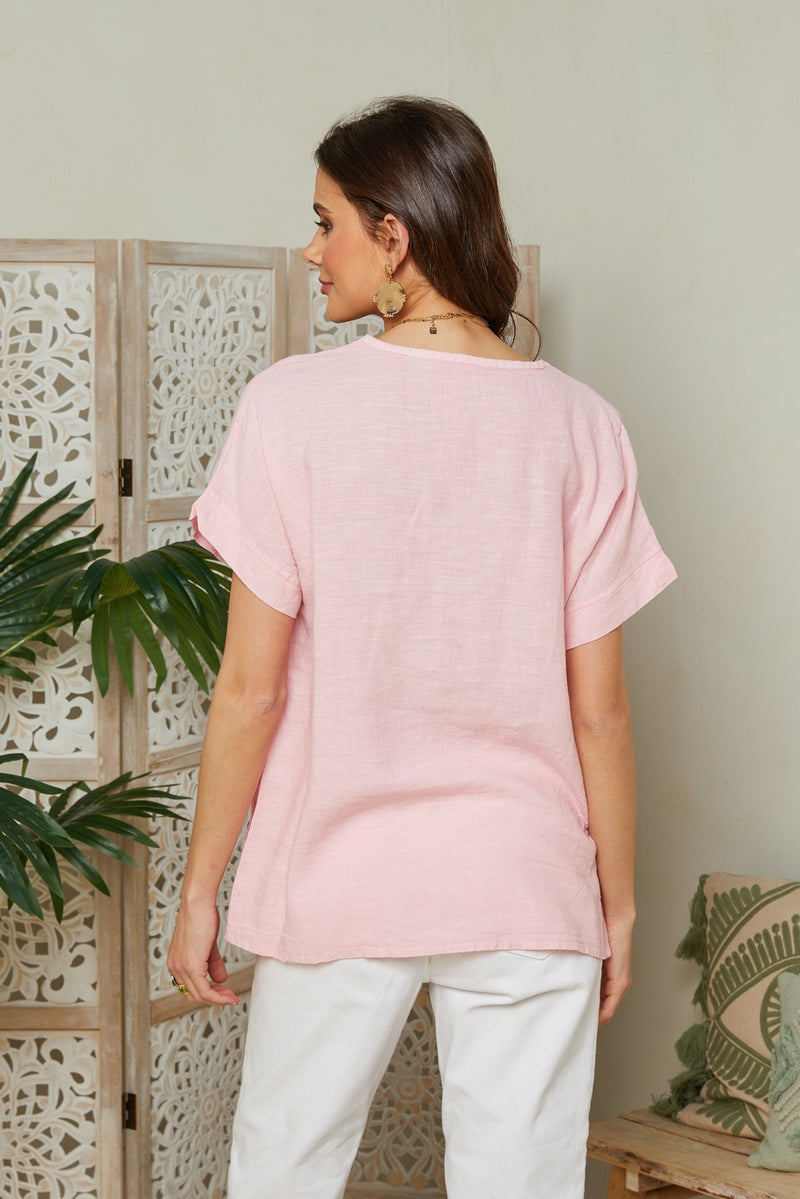 Autour Du Lin - Top rosa - Mujer