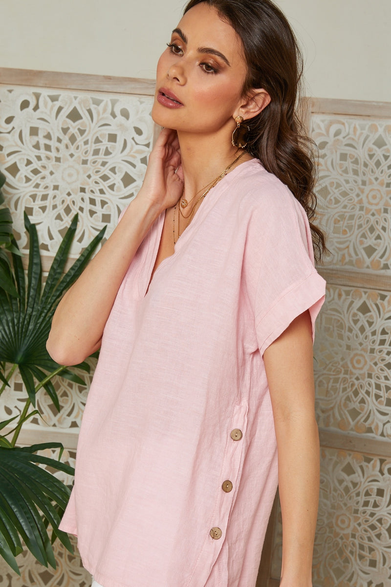 Autour Du Lin - Top rosa - Mujer