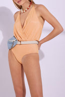 Traje de baño de una pieza Camarat - Melocotón brillante