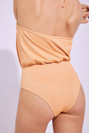 Traje de baño de una pieza Camarat - Melocotón brillante