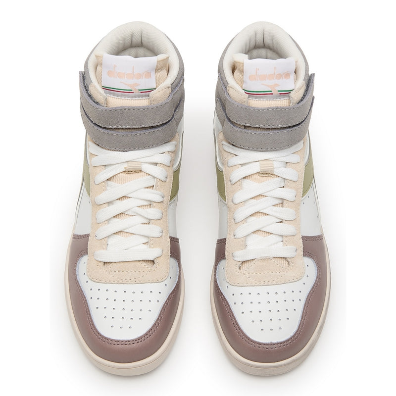 Diadora - Sneakers Haut Magic Bas Mi Iw - White/Antler/Flint Gray - Femme