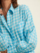 Lena Dress - Turquoise White