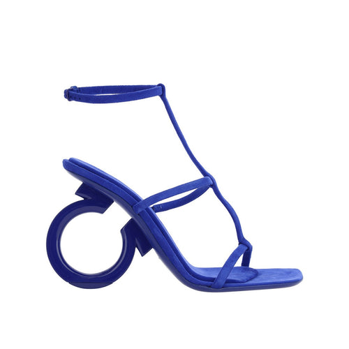 Salvatore Ferragamo Elina Leather Sandals - Blue - Woman