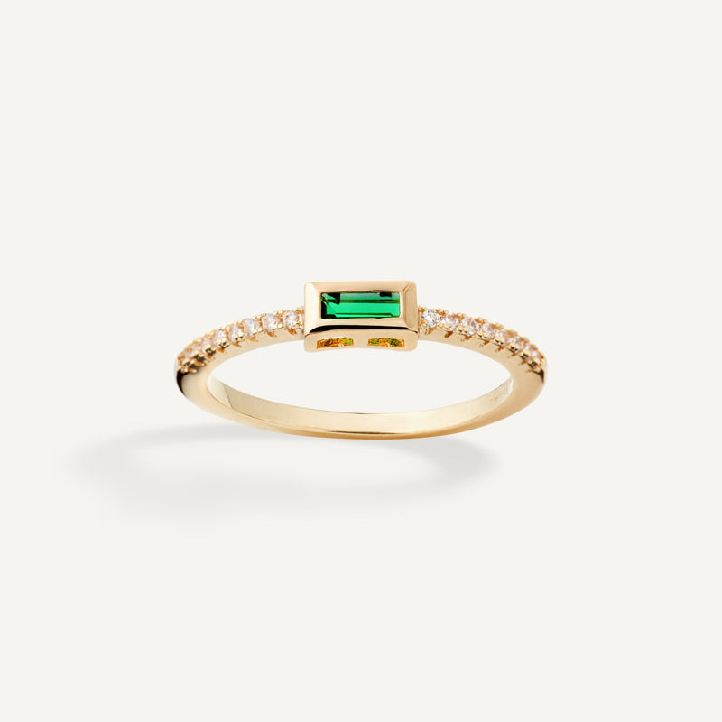Green Baguette ring