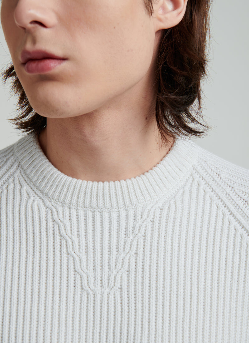 Fursac - Sweater Blanc In Wool And Cotton