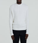 Fursac - Wool Cotton Cable Sweater - Ecru