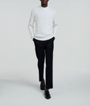 Fursac - Wool Cotton Cable Sweater - Ecru