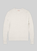 Fursac - Wool Cotton Cable Sweater - Ecru