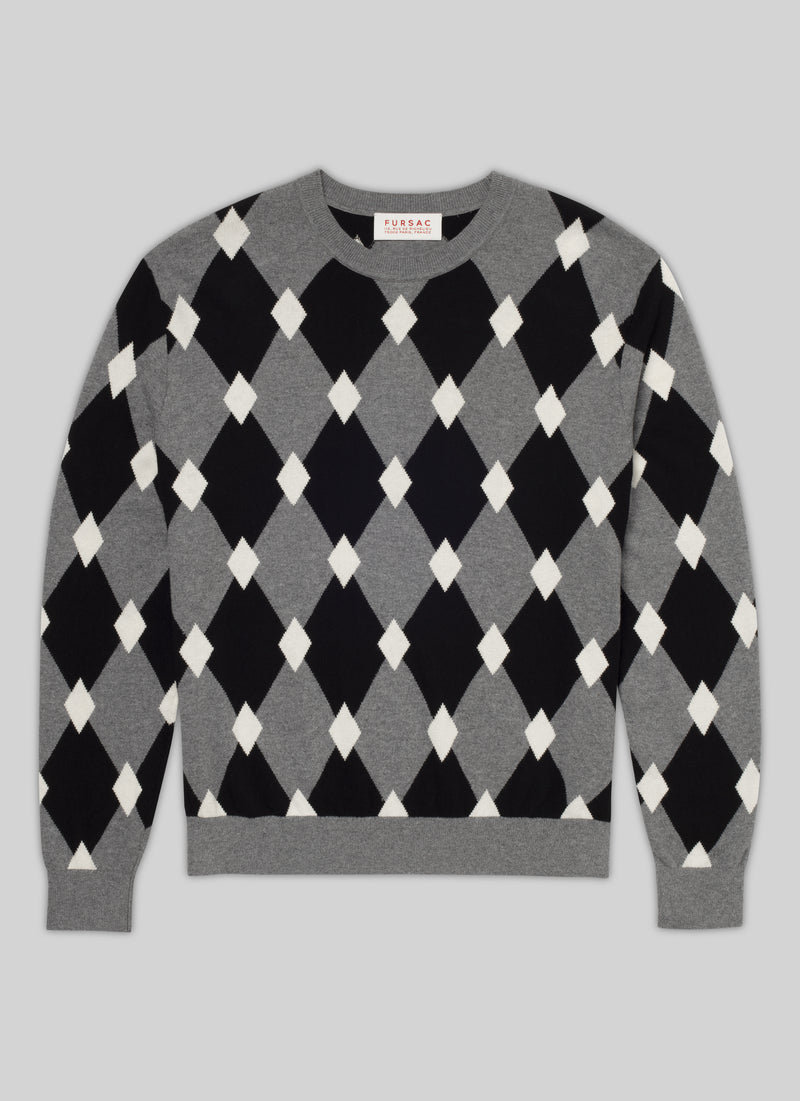 Fursac - Geometric Cotton And Cashmere Sweater