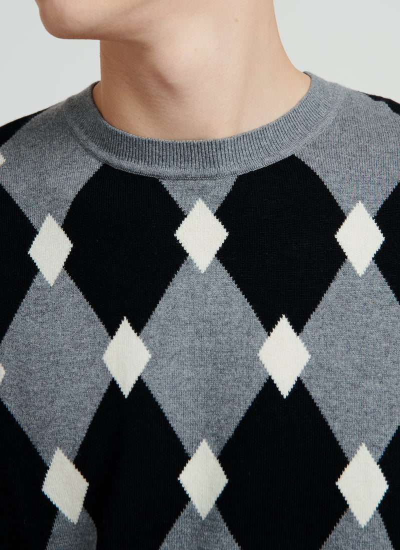 Fursac - Geometric Cotton And Cashmere Sweater