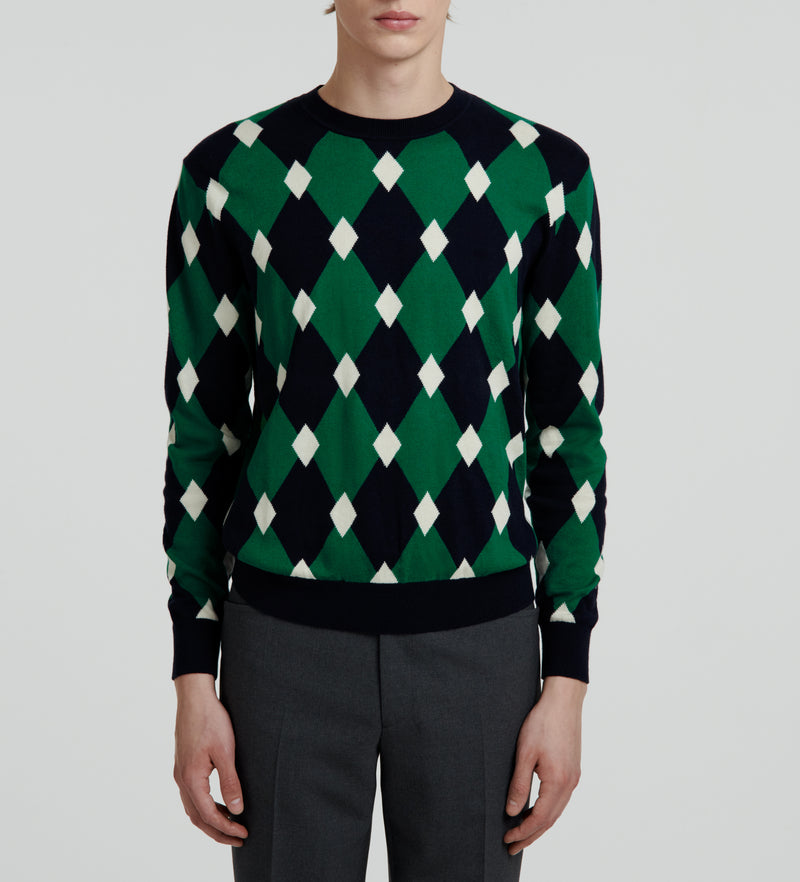 Fursac - Geometric Cotton And Cashmere Sweater