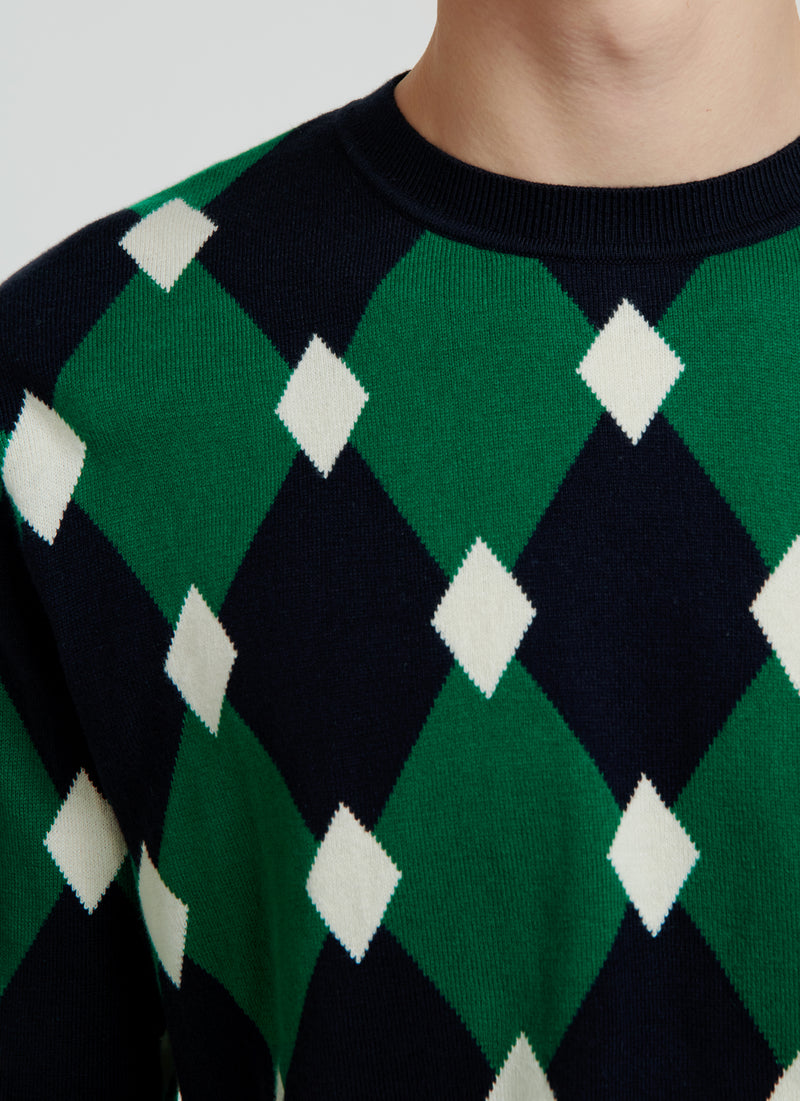 Fursac - Geometric Cotton And Cashmere Sweater