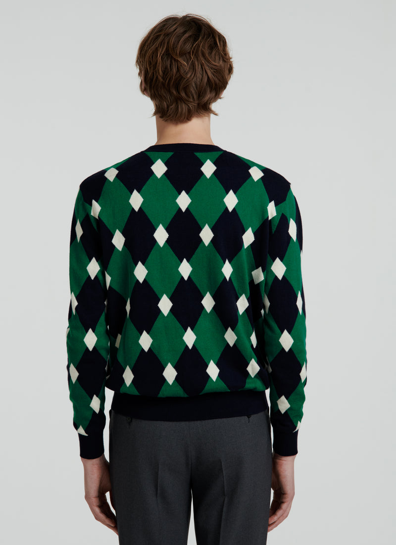 Fursac - Geometric Cotton And Cashmere Sweater