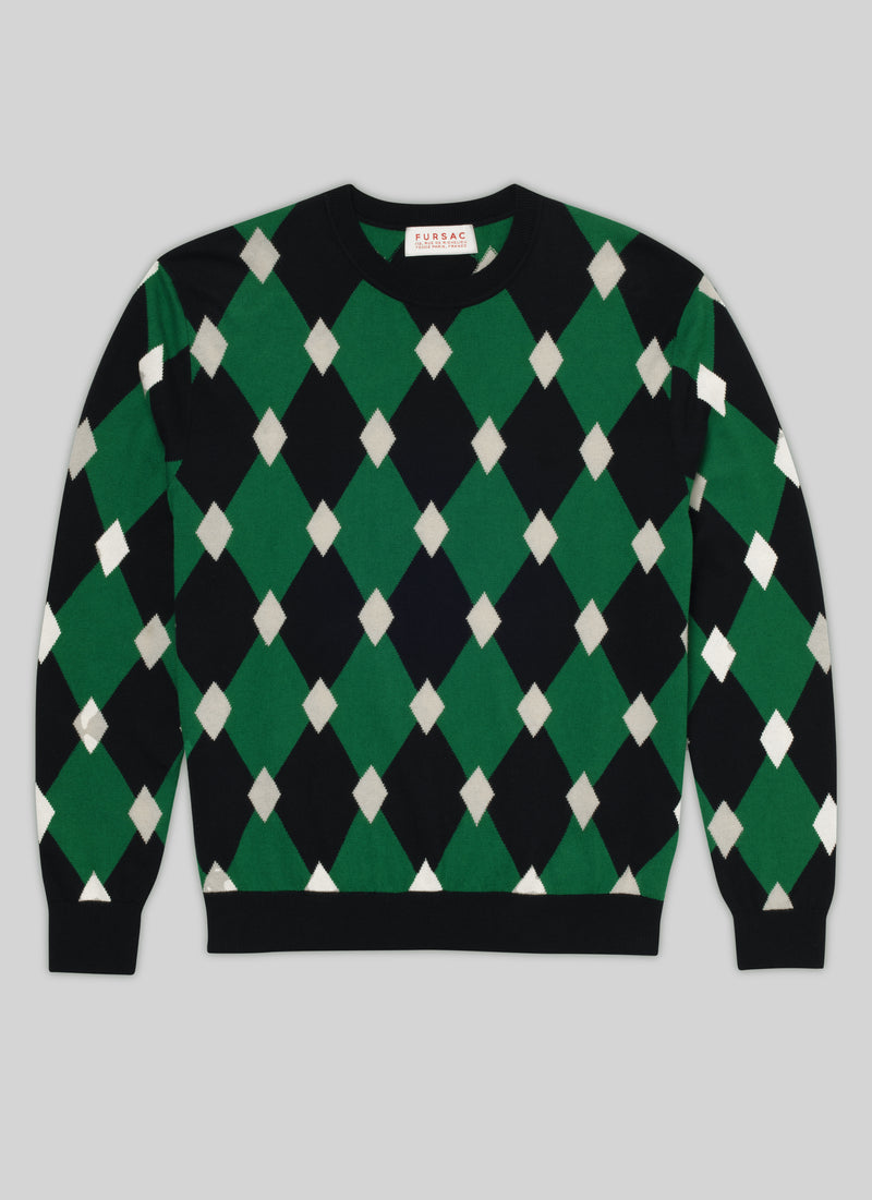 Fursac - Geometric Cotton And Cashmere Sweater