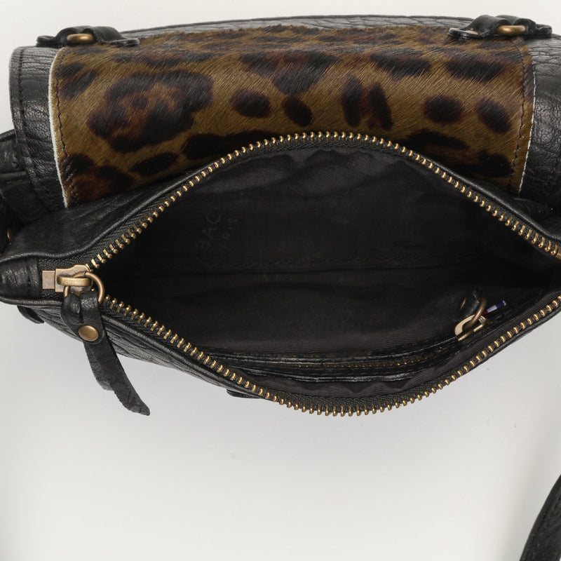 Mini Pochette - Joe - Noir / Vert Leopard