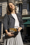 Clutch bag - Gaby - Black / Zebre