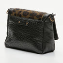 Clutch bag - Gaby - Black / Leopard Green