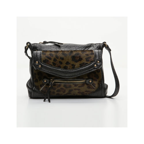 Bolso de hombro - Giulia - Negro / Verde Leopardo