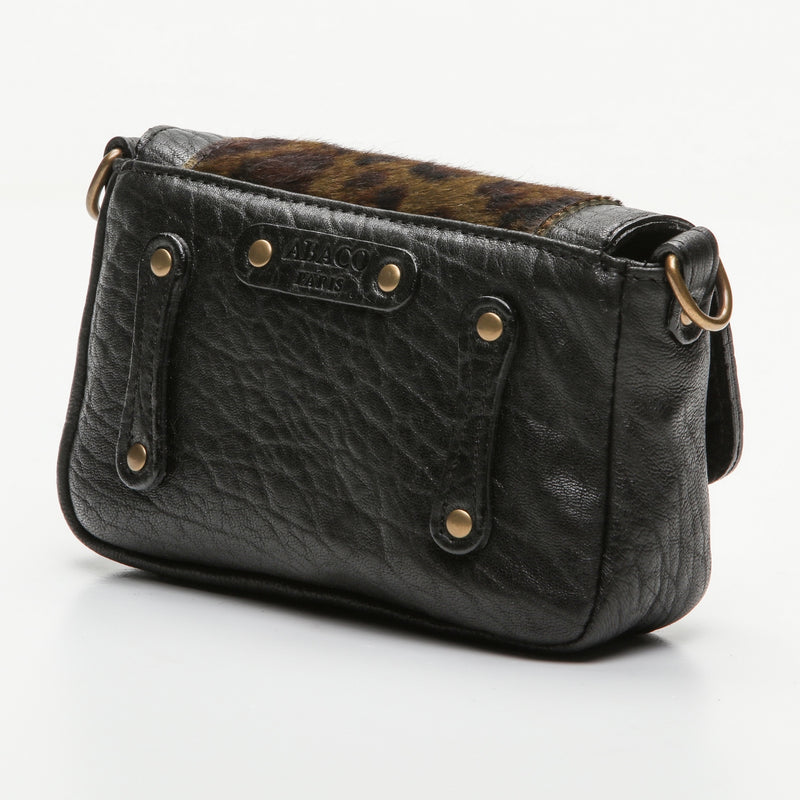 Clutch bag - Lillie - Black / Leopard Green