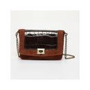 Clutch bag - Gaby - Marron / Imrpime Croco Marron