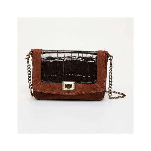 Clutch bag - Gaby - Marron / Imrpime Croco Marron