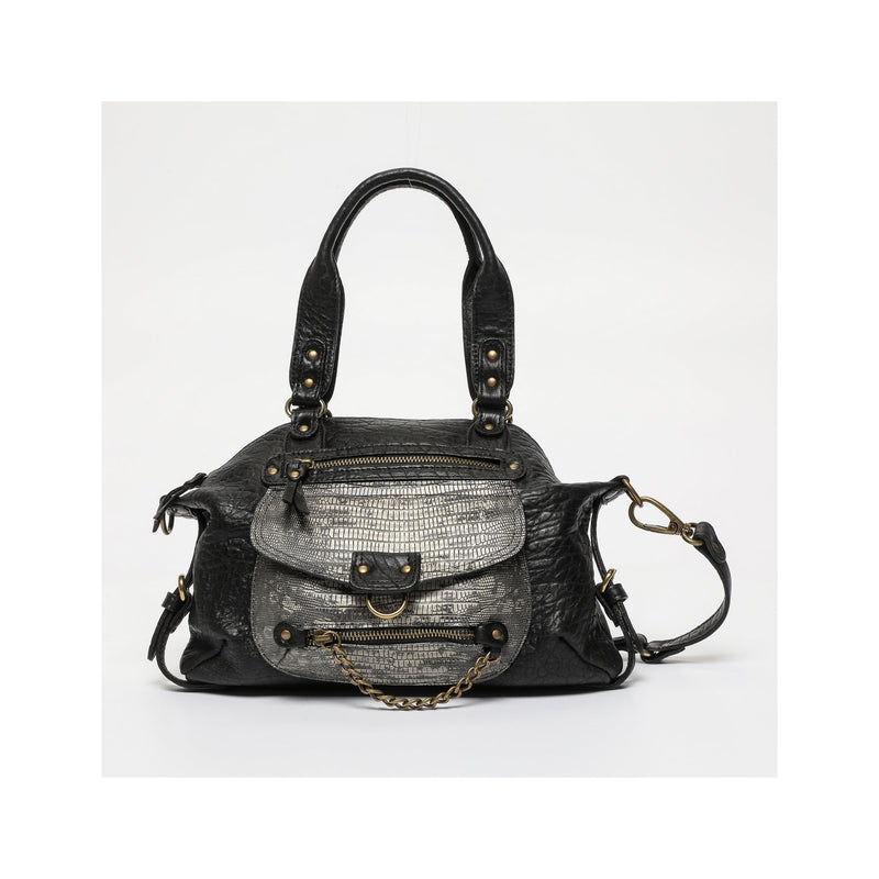 Small Handbag - Mini Odelia - Black / Grey Python Print