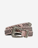 The Kooples - Ceinture En Cuir Fine Rose Détail Tressé - Femme