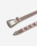 The Kooples - Ceinture En Cuir Fine Rose Détail Tressé - Femme