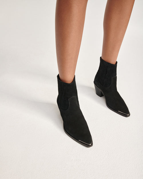 The Kooples - Black Suede Western style boots - Woman
