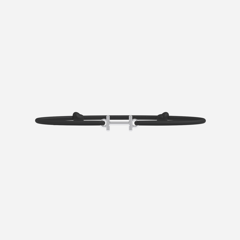 Pulsera I - Bañada en Plata - Negro