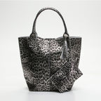 Sac À Main Yana - Motif Leopard Noir