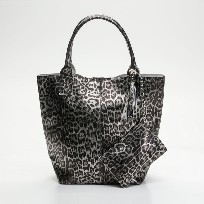 Sac À Main - Yana - Motif Leopard Noir