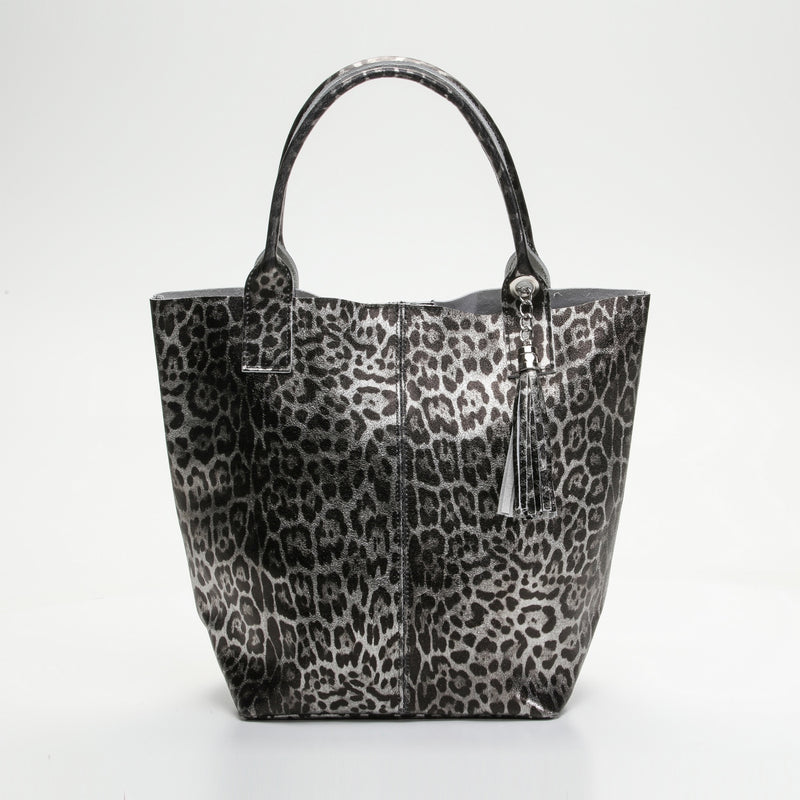 Sac À Main - Yana - Motif Leopard Noir