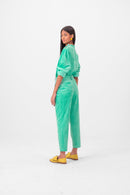 Pantalon Gabriel En Velours Minéral Vert